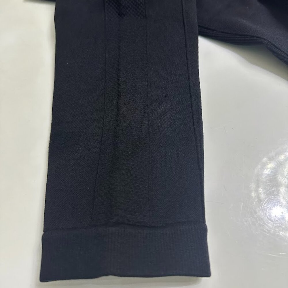 HOMMA Black High Waist Stretch Leggings with Textured Panels - Picture 7 of 10